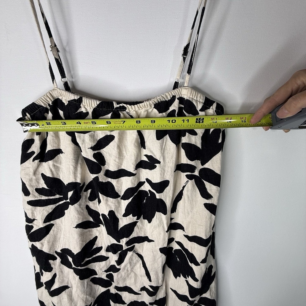 A New Day Women's Linen Blend Sun Dress Strap Black And Tan Pockets XS - Picture 4 of 7
